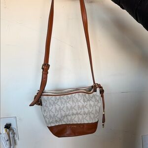 Michael Kors Tan and Cream Crossbody Bag